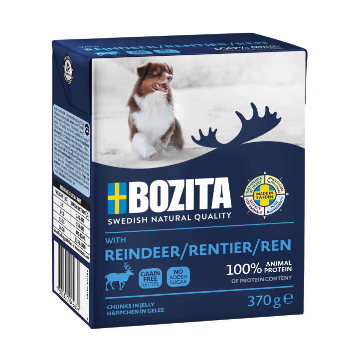 BOZITA Hunde-Nassfutter Happen in Gelee Rentier